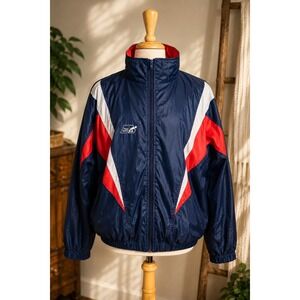 Vintage 90s Bald Eagle Retro Windbreaker XL Made in Canada Colorblock Jacket
